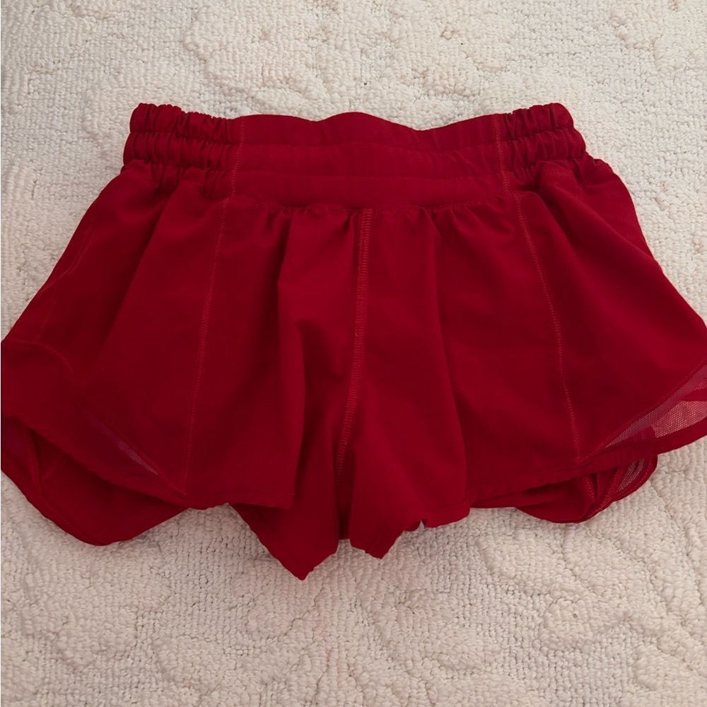 Red Lululemon Hotty Hot Shorts